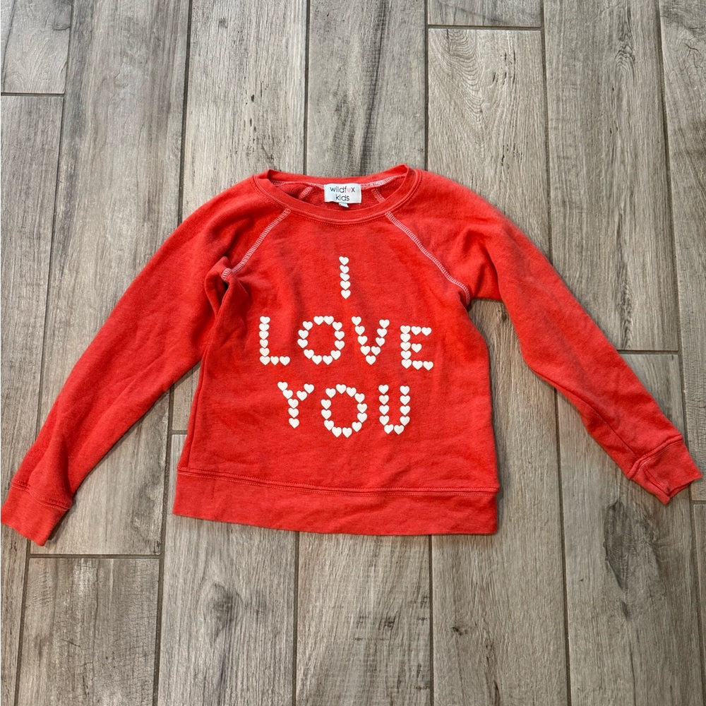 Wildfox Red 'I Love You' Kids Sweatshirt